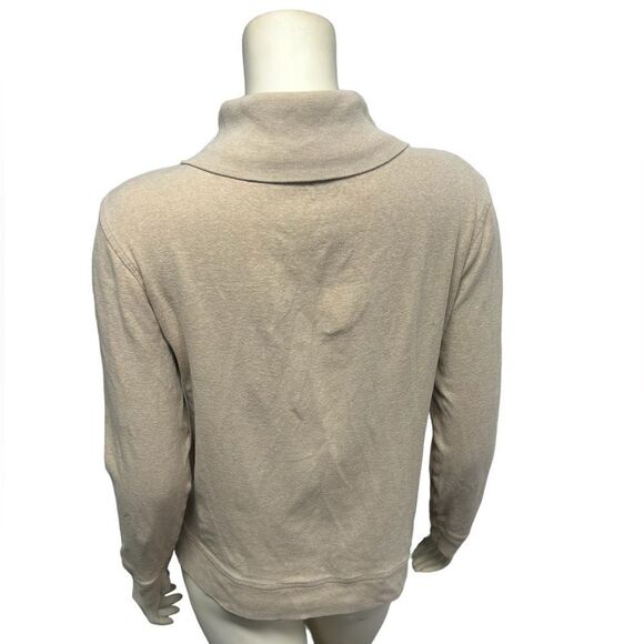 Banana Republic Oatmeal Tan Long Sleeve Turtleneck Top Neutral Winter Shirt - Picture 6 of 7